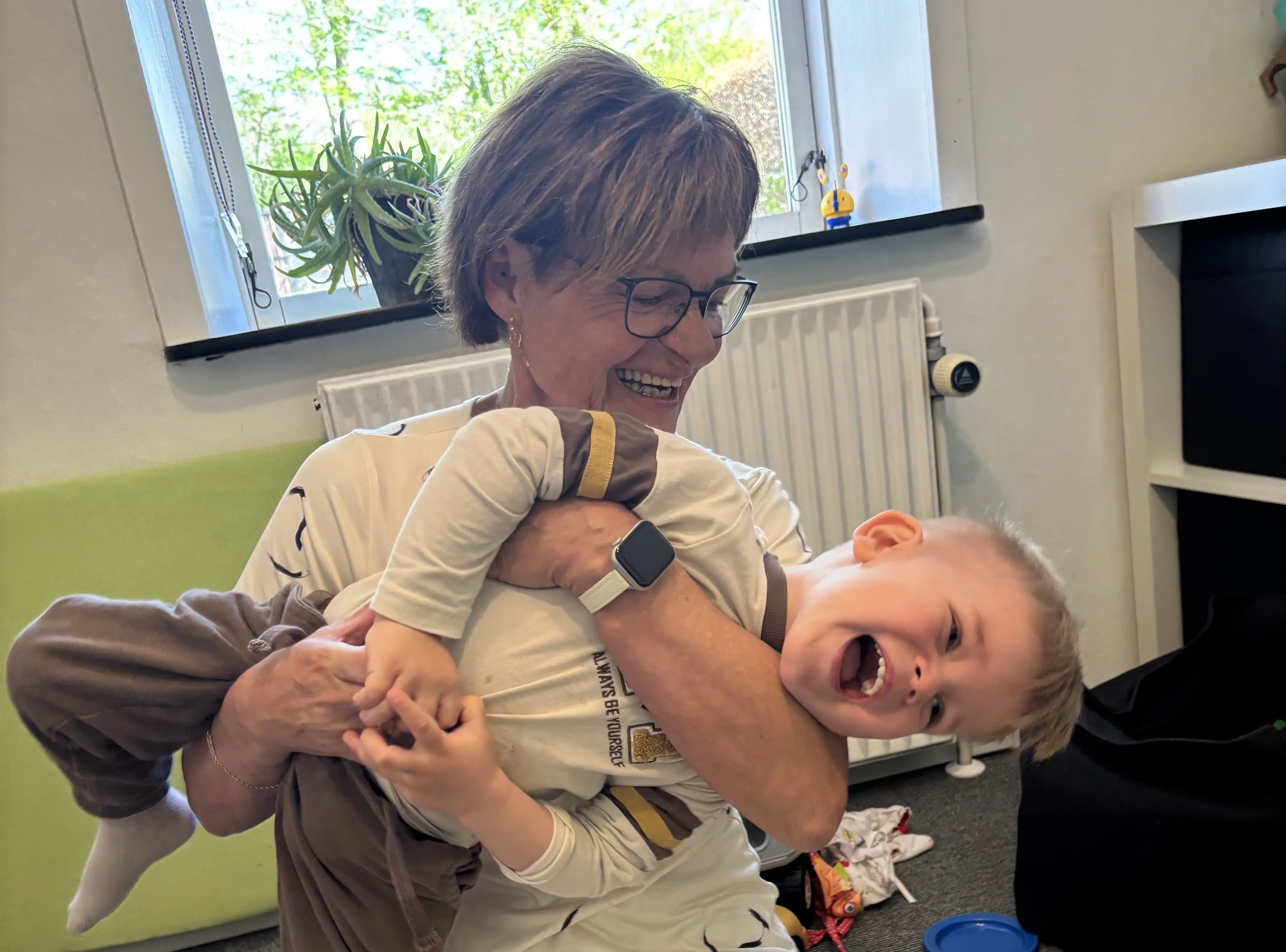 Jytte Kristensen og hendes dagplejebarn